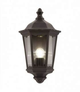1 Light Outdoor Wall Lantern Matt Black Paint, Glass IP44, E27