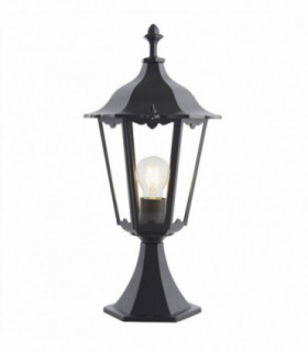 1 Light Outdoor Floor Lamp Matt Black Paint, Glass IP44, E27