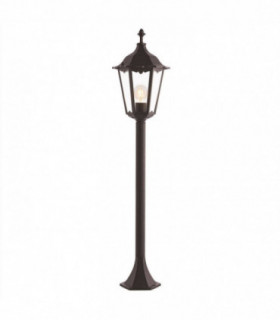 1 Light Outdoor Floor Lamp Matt Black Paint, Glass IP44, E27