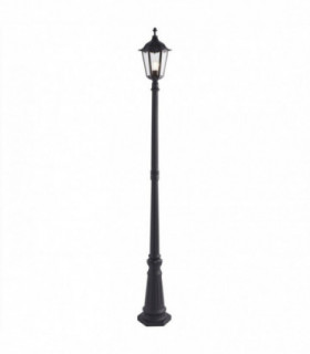 1 Light Outdoor Floor Lamp Matt Black Paint, Glass IP44, E27