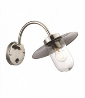 1 Light Outdoor Fisherman Dome Wall Polished Stainless Steel, Glass IP44, E27