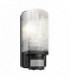 1 Light Outdoor PIR Wall Light Frosted, Black IP44, E27