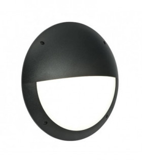 1 Light Outdoor Wall Light Matt Black Textured, Opal IP65, E27