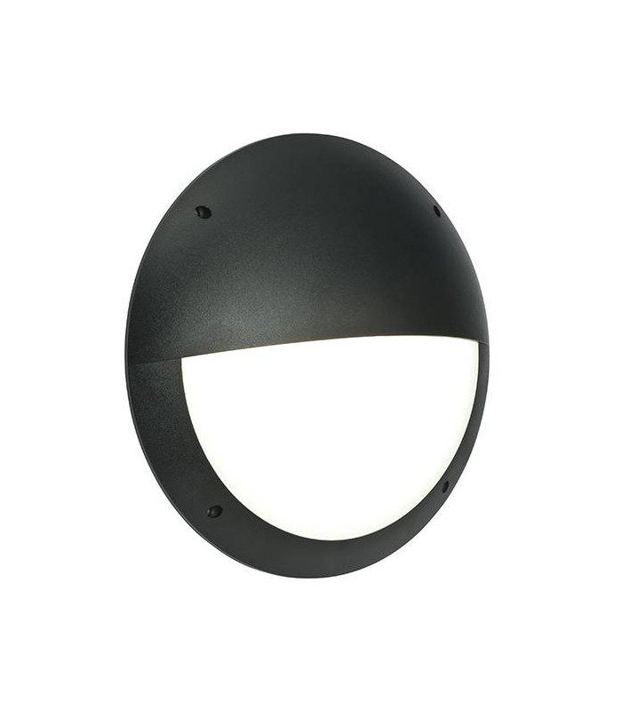 1 Light Outdoor Wall Light Matt Black Textured, Opal IP65, E27