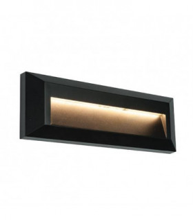 Integrated LED 1 Light Outdoor Wall Light Black Abs Plastic, Clear IP65