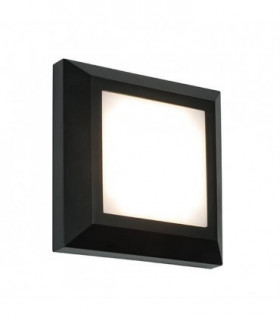 Integrated LED 1 Light Outdoor Wall Light Black Abs Plastic, Frosted IP65