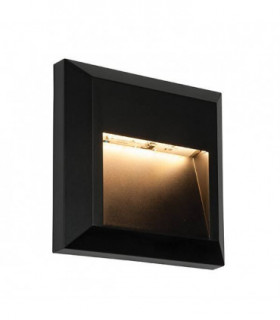 Integrated LED 1 Light Outdoor Wall Light Black Abs Plastic, Clear IP65