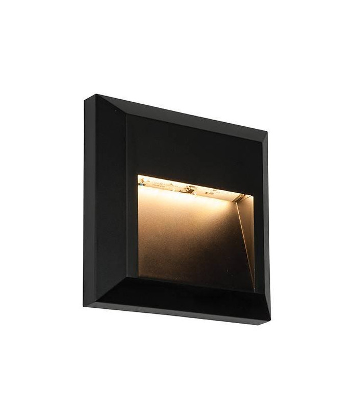 Integrated LED 1 Light Outdoor Wall Light Black Abs Plastic, Clear IP65