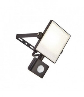 Integrated LED PIR 1 Light Outdoor Wall Light Textured Black, Frosted IP44