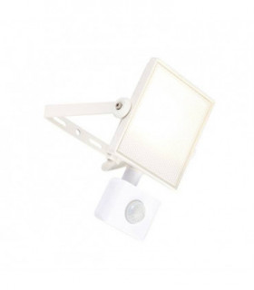 Integrated LED PIR 1 Light Outdoor Wall Light Textured Matt White, Frosted IP44