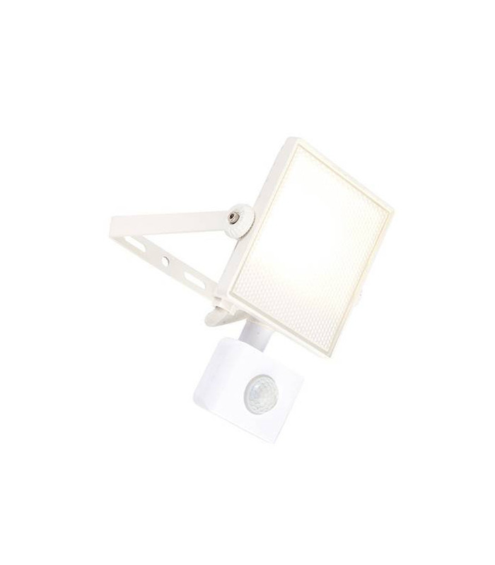 Integrated LED PIR 1 Light Outdoor Wall Light Textured Matt White, Frosted IP44
