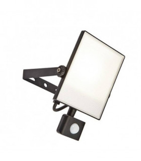 Integrated LED PIR 1 Light Outdoor Wall Light Textured Black, Frosted IP44