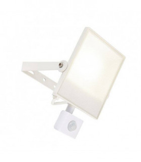 Integrated LED PIR 1 Light Outdoor Wall Light Textured Matt White, Frosted IP44