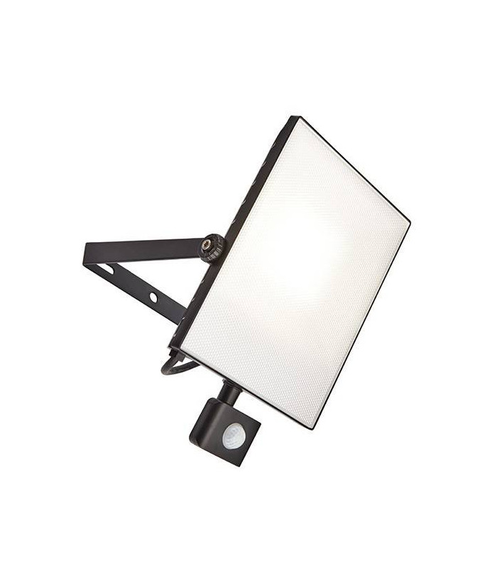Integrated LED PIR 1 Light Outdoor Wall Light Textured Black, Frosted IP44
