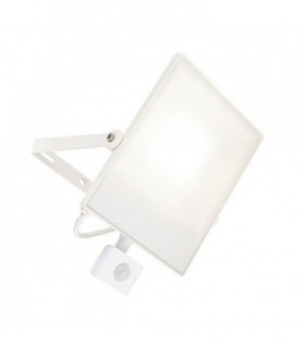 Integrated LED PIR 1 Light Outdoor Wall Light Textured Matt White, Frosted IP44