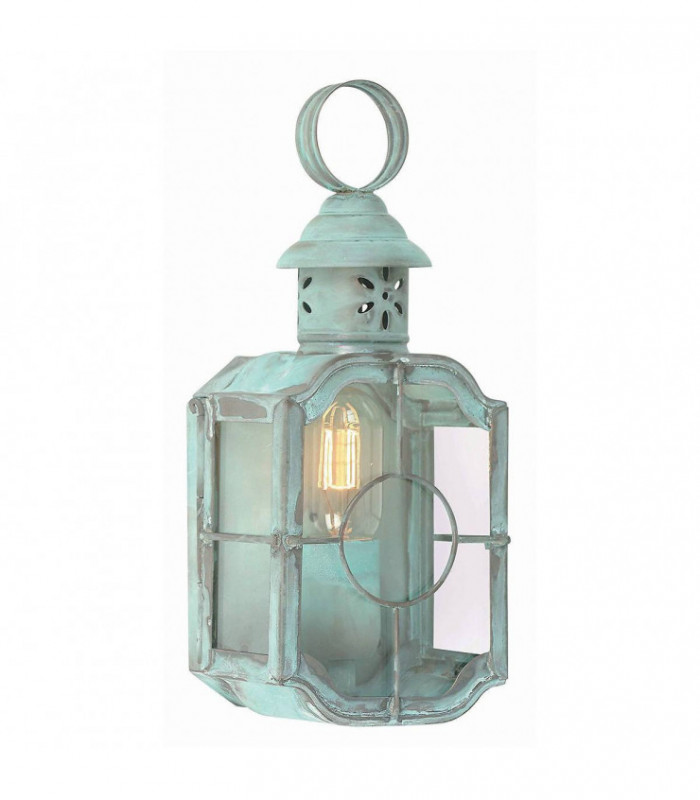 1 Light Outdoor Wall Lantern Light Verdigris IP44, E27