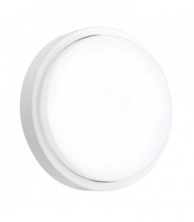 Integrated LED Outdoor Microwave Wall Light Matt White Textured, Opal IP54