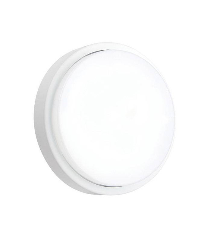 Integrated LED Outdoor Microwave Wall Light Matt White Textured, Opal IP54