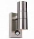 2 Light Outdoor Up Down Wall Light Light, PIR Stainless Steel IP44, GU10