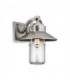 1 Light Outdoor Large Wall Lantern Painted Brushed Steel IP44