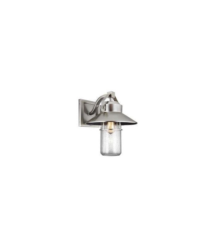 1 Light Outdoor Large Wall Lantern Painted Brushed Steel IP44