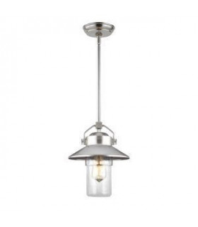 1 Light Outdoor Pendant Painted Brushed Steel IP44