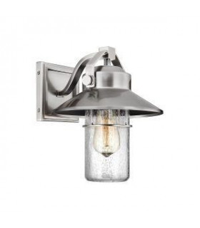 1 Ligth Small Outdoor Wall Lantern Painted Brushed Steel IP44