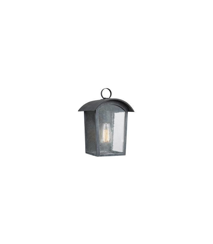 1 Light Small Wall Lantern Ash Black