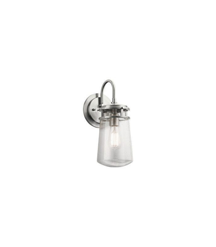 1 Light Medium Wall Lantern Brushed Aluminum