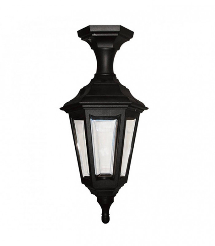 1 Light Outdoor Coastal Pedestal Lantern Black IP44, E27