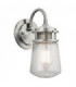1 Light Small Wall Lantern Brushed Aluminum