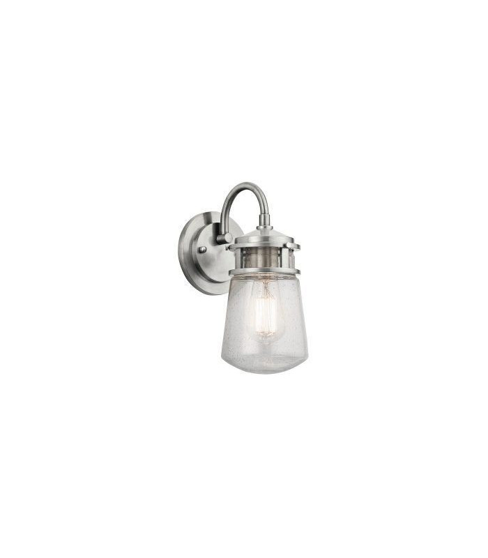 1 Light Small Wall Lantern Brushed Aluminum