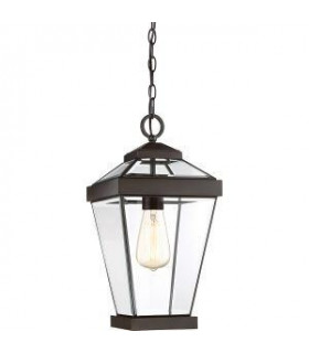 1 Light Medium Outdoor Chain Lantern Western Bronze