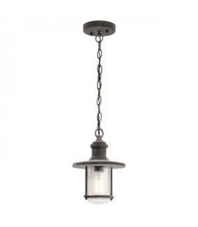1 Light Outdoor Chain Lantern Weathered Zinc