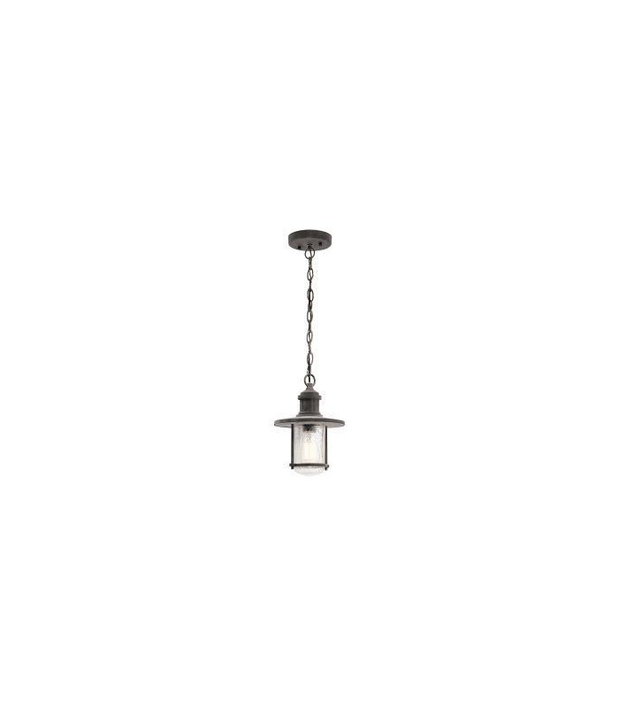 1 Light Outdoor Chain Lantern Weathered Zinc