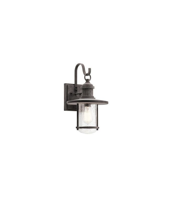 1 Light Large Outdoor Wall Lantern Weathered Zinc IP44