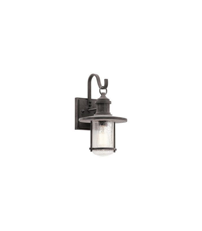 1 Light Medium Outdoor Wall Lantern Weathered Zinc IP44