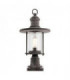 1 Light Outdoor Pedestal Lantern Weathered Zinc IP44