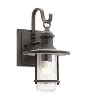1 Light Small Outdoor Wall Lantern Weathered Zinc IP44