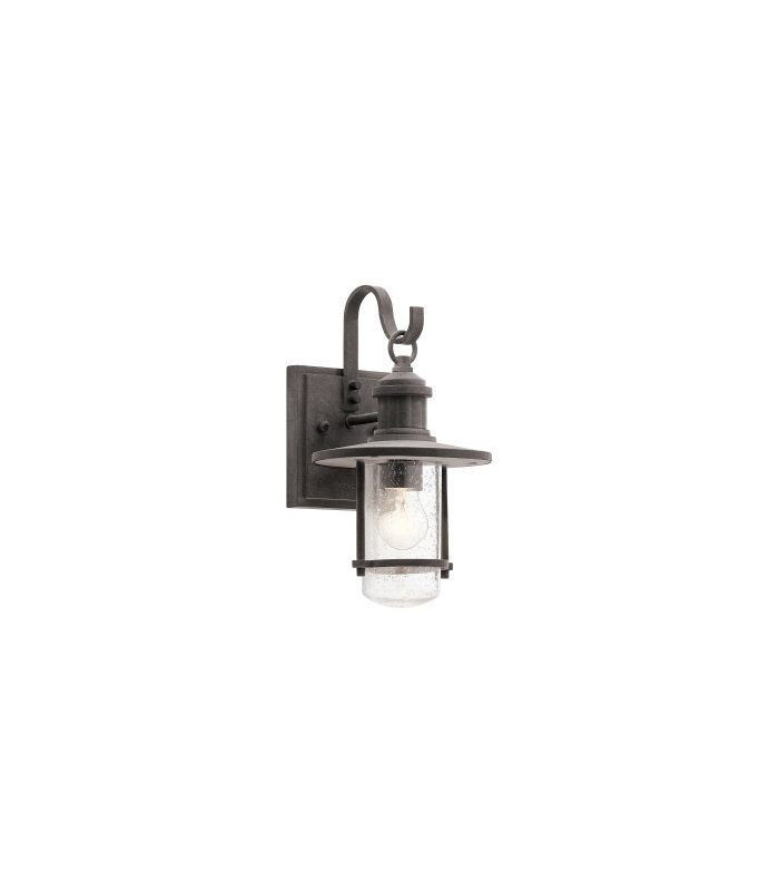 1 Light Small Outdoor Wall Lantern Weathered Zinc IP44