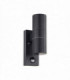 2 Light Outdoor Up Down Wall Light with PIR Motion Sensor Anthracite IP44, GU10