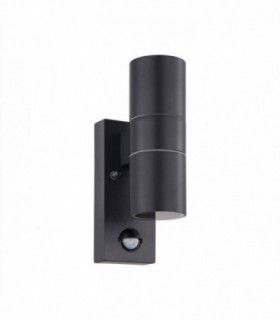 2 Light Outdoor Up Down Wall Light with PIR Motion Sensor Anthracite IP44, GU10