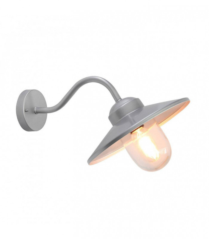 1 Light Outdoor Fisherman Dome Wall Lantern Light Silver IP44, E27