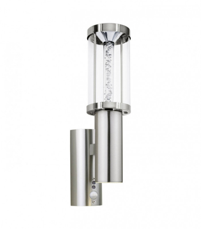 LED Outdoor Wall Light with PIR Motion Sensor Stainless Steel IP44, GU10