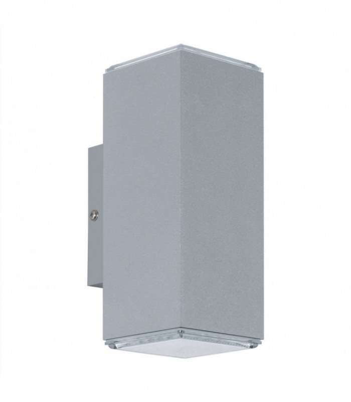 LED Outdoor Up Down Wall Light Silver IP44