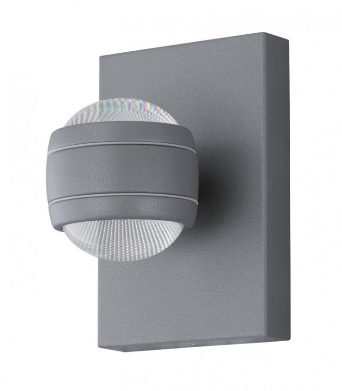 LED Outdoor Up Down Wall Light Silver IP44