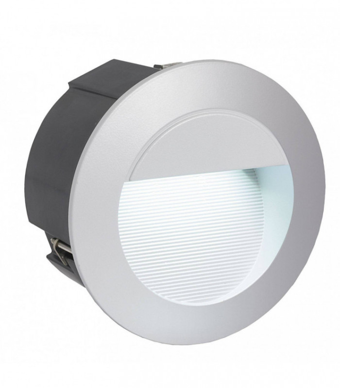 LED Outdoor Recessed Wall Light Silver IP44
