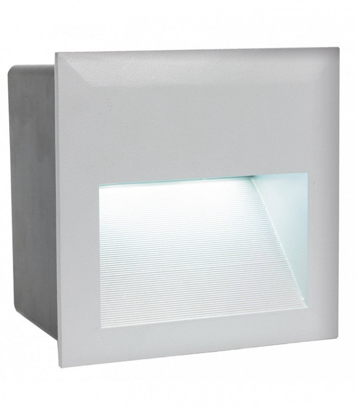 LED Outdoor Recessed Wall Light Silver IP44