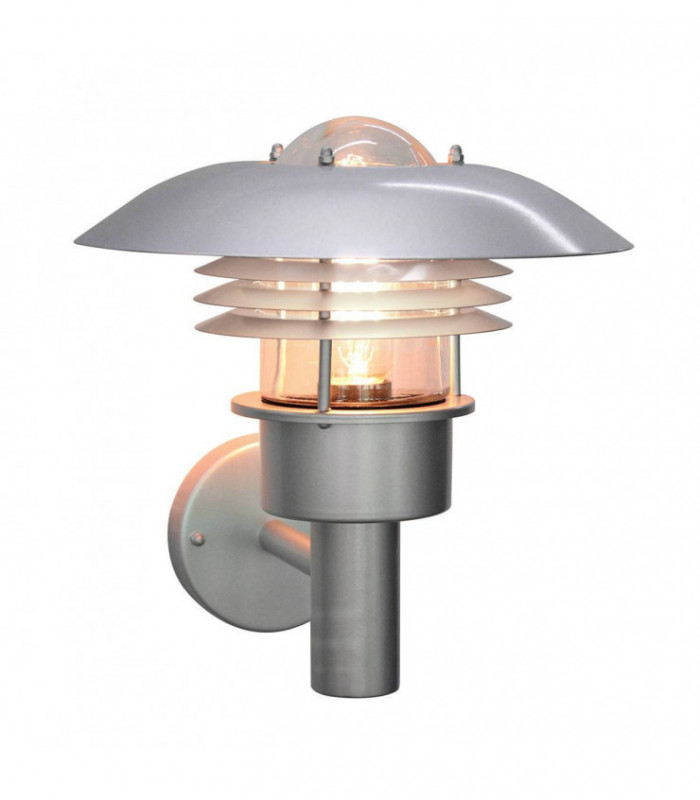1 Light Outdoor Wall Lantern Light Silver, 304 SS IP44, E27