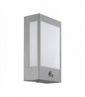 LED Outdoor Flush Wall Light with PIR Motion Sensor Stainless Steel IP44